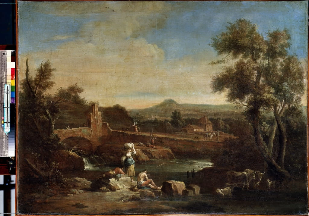 Paesaggio con fiume e figure - State Hermitage Museum, St. Petersburg